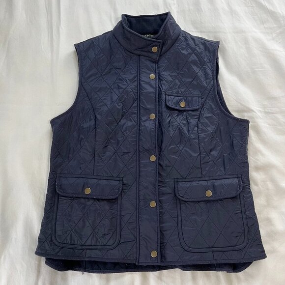 Talbots Navy Blue Quilted Adjustable Waist Lightweight Vest | Size Large - Picture 1 of 6